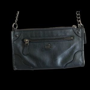 COACH blue metallic crossbody